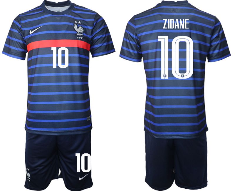 Men 2020-2021 European Cup France home blue #10 Soccer Jersey